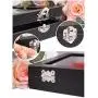 Wuligirl 20 Hooks Necklace Tray Storage Boxes Jewelry Display Stackable Glass Top Lockable Black Velvet Boxes(Necklace Box)