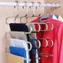 Dvicommedy 5 Layers S Shape Multifunctional Clothes Hangers Pants Storage Hangers Cloth Rack Multilayer Storage Cloth Hanger
