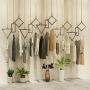 Vintage Drying Rack Hanger, Handmade Cotton Rope Chain Ceiling Mount Hanger, Solid Wood Commercial Retail Clothing Display Stand, for Bedroom/Laundry Clothes Rail/Clothing Shop ZDDAB
