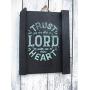 Vintage look TRUST IN THE LORD WITH ALL THINE HEART Chalk Couture style old time font jute hanger antique style primitive style. weathered wood sign