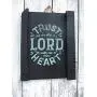 Vintage look TRUST IN THE LORD WITH ALL THINE HEART Chalk Couture style old time font jute hanger antique style primitive style. weathered wood sign