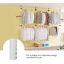 ROBTLE Adjustable Closet Rod with 6 Rail, Freestanding Clothing Garment Rack Organizer System Laundry Clothes Drying Rack Adjustable DIY Clothes Wardrobe 8.1-10.5feet
