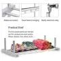 CONBOLA Heavy Duty Clothes Rolling Rack, Adjustable Double Rods Garment Hanging Stand with Shelves on Wheels for Drying Hanging Clothes Aluminum Alloy (Silver) CONBOLA Heavy Duty Clothes Rolling Rack, Adjustable Double Rods Garment Hanging Stand with Shelves on Wheels for Drying Hanging Clothes Aluminum Alloy (Silver)