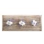 Indianshelf Handmade 1 Artistic Vintage Blue Wooden Leaf Crackle Coat Hooks Holders/Key Hooks for Wall