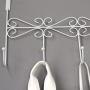 PerriRock 5 Hanger Rack(2 Pack)- Decorative Metal Door Hooks Hanger Holder for Home Office Kitchen Use Coat Hook Rack (White)