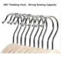QHQH Pack of 10 Wooden Coat Clothes Hangers, Suit Hangers with Shoulder Notches Unpainted Solid Wooden Hangers Non-Slip Space Saving for Suits Coats Jackets Pants Dresses (44.5cm23cm)