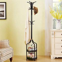 PeaceipUS European Style Coat Racks Floorstanding Hanger Bedroom Hangers Simple Modern Clothes Hanger Living Room Simple Creative Indoor Coat Racks (Color : Black)