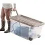 Ultra Storage Bin 2pc Clear Weathertight 40gal Boxes with Handle Portable Container Latching Lid Durable Organizer Mudroom Garage Workshop Laundry Easy Mobility & eBook by BADAshop