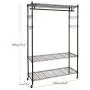 PaPafix Heavy Duty Wire Shelving Unit Garment Rack,Portable Clothes Closet Wardrobe Storage Organizer, with Hanger Bar Wheels+2 Pair Side Hooks, Black PaPafix Heavy Duty Wire Shelving Unit Garment Rack,Portable Clothes Closet Wardrobe Storage Organizer, with Hanger Bar Wheels+2 Pair Side Hooks, Black
