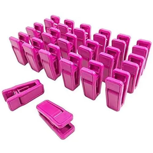 JumpyFire Velvet Hangers Clips, 20 PCS Plastic Clothes Hangers Clips, Baby Hanger Clips for Coat Hanger Pants Hangers, Pink