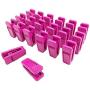 JumpyFire Velvet Hangers Clips, 20 PCS Plastic Clothes Hangers Clips, Baby Hanger Clips for Coat Hanger Pants Hangers, Pink