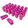 JumpyFire Velvet Hangers Clips, 20 PCS Plastic Clothes Hangers Clips, Baby Hanger Clips for Coat Hanger Pants Hangers, Pink