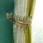 EUGNN 1Pair Vintage Big Leaf Curtain Drapery Tiebacks Curtain Hook Drapery Holdbacks Drapes Linen Holder U Shape Wall Towel Cloth Coat Hook Hanger(Red Bronze)