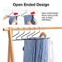 IEOKE Slack Pants Hangers 24 Pack - Open Ended Easy-Slide Clothing Hangers with Heavy Duty, Non Slip Rubber Coating, Space Saving, Durable Anti-Rust Chrome Metal Design for Jeans, Slacks, Closet