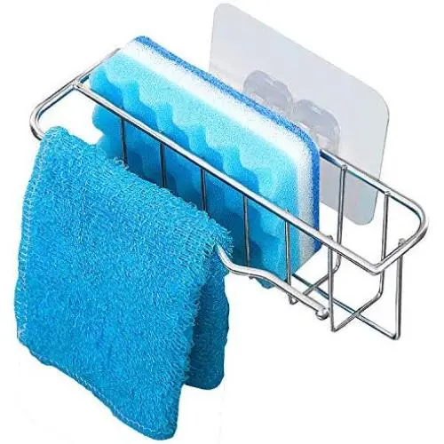 YQh 2-in-1 Sponge Holder Dishcloth Holder Kitchen Sink Caddy Dishcloth Hanger Rack Sink Organizer for Sponge and Swedish Dishcloth, 18/8 Stainless Steel, Strong Adhesive No Fall YQh 2-in-1 Sponge Holder Dishcloth Holder Kitchen Sink Caddy Dishcloth Hanger Rack Sink Organizer for Sponge and Swedish Dishcloth, 18/8 Stainless Steel, Strong Adhesive No Fall