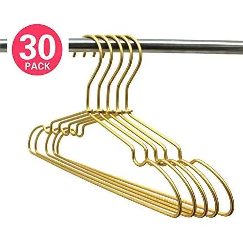 KOOBAY Koobay30ps 12" Matt Gold Aluminium Coat Hanger Children Top Girls Hanger/Boys Hanger Clothes Hangers for Closet Organization W Notches Satin Matt KOOBAY Koobay30ps 12" Matt Gold Aluminium Coat Hanger Children Top Girls Hanger/Boys Hanger Clothes Hangers for Closet Organization W Notches Satin Matt