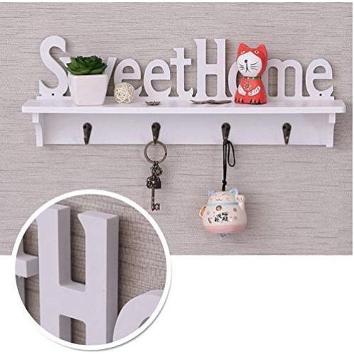 2pcs White Home Wall Hook Door Holder Shelf Household Supplies Coat Hat Key Bag Clothes Hanger Storage Rack Bedroom Decoration
