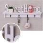 2pcs White Home Wall Hook Door Holder Shelf Household Supplies Coat Hat Key Bag Clothes Hanger Storage Rack Bedroom Decoration