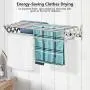 X-cosrack Folding Clothes Drying Rack Wall Mount, Large Retractable 304 Stainless Steel Laundry Drying Rack/Bathroom Towel Rack with Hooks, Rustproof Space-Saving Clothes Hanger for Indoor Outdoor X-cosrack Folding Clothes Drying Rack Wall Mount, Large Retractable 304 Stainless Steel Laundry Drying Rack/Bathroom Towel Rack with Hooks, Rustproof Space-Saving Clothes Hanger for Indoor Outdoor