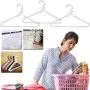 KIPB 3pcs Clothes Hanger Plastic Pearl Home Closet Space Saver Clothes Dress Storage Rack