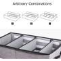In kds Clothes Shoes Organizer Multifunction Foldable Under The Bed Storage Boxes with Dust-Proof Lid 4 Compartment (Beige)