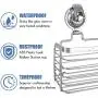 Vacuum Suction Cup Bath Storage Basket Stainless Steel Combo Organizer with Soap Holder and Hooks