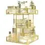 360 Degree Rotation Makeup Organizer Antique Countertop Cosmetic Storage Boxes Mirror Glass Beauty Display, Gold Spin Large Capacity Holder for Brushes Lipsticks Skincare Toner 360 Degree Rotation Makeup Organizer Antique Countertop Cosmetic Storage Boxes Mirror Glass Beauty Display, Gold Spin Large Capacity Holder for Brushes Lipsticks Skincare Toner