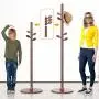 DNSJB Wooden Coat Rack Stand Floor Standing Tree Clothes Hat Hanger Stand with 7 Hooks 360° Rotation Height Adjustable, Height 68.9 in 3 Colors (Color : Walnut)