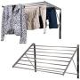 brightmaison Clothes Laundry Drying Racks - 2 Set Rack - Heavy Duty Stainless Steel Wall Mounted Folding Adjustable Collapsible Space Saver 6.5 Yards Drying Capacity