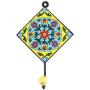Indianshelf Handmade 1 Artistic Vintage Turquoise Ceramic Floral Key Hooks Tile Hanger/Clothes Hooks for Doors