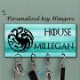 Game of thrones key holder for wall, personalized key hanger,Targaryen key hanger, Custom key rack, Anniversary Gift, Housewarming Gift, Targaryen gif, custom key holder, Targaryen key holder