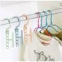 Rotatable Plastic 5 Circle Multilayer Windproof Clothes Hanger Organizer Fixed Holder Storage Racks Buckle Hanger Anti-Slip Home 10pcs Random Color
