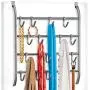 Lynk Over Door or Wall Mount Scarf Holder - Belt, Hat, Jewelry, Accessory Hanger - 16 Hook Organizer Rack - Platinum Lynk Over Door or Wall Mount Scarf Holder - Belt, Hat, Jewelry, Accessory Hanger - 16 Hook Organizer Rack - Platinum