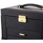 Aihomlk Synthetic Leather Huge Jewelry Boxes Mirrored Watch Organizer Necklace Ring Earring Storage Lockable Gift Case Black Aihomlk Synthetic Leather Huge Jewelry Boxes Mirrored Watch Organizer Necklace Ring Earring Storage Lockable Gift Case Black