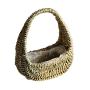 Simple Portable Straw Woven Flower Arrangement Flower Basket Rattan Handmade Flower Pot Creative Succulent Flower Pot Hanger for Mothers Day