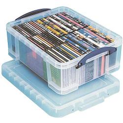 Really Useful Boxes Plastic Storage Box, 17 Liters, 18 7/8" x 15 3/8" x 8", Clear