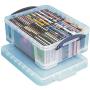 Really Useful Boxes Plastic Storage Box, 17 Liters, 18 7/8" x 15 3/8" x 8", Clear Really Useful Boxes Plastic Storage Box, 17 Liters, 18 7/8" x 15 3/8" x 8", Clear