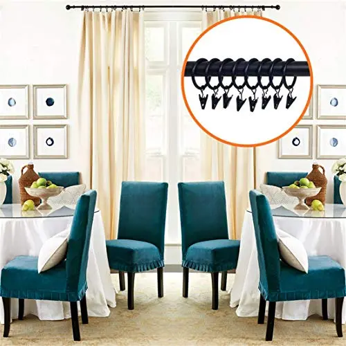 Heyuni.1PC Window Curtain Clips Hanger with Ring Strong Metal Drapery Decorative Hanging Curtain Hook Black 4.0mmX38mm Heyuni.1PC Window Curtain Clips Hanger with Ring Strong Metal Drapery Decorative Hanging Curtain Hook Black 4.0mmX38mm