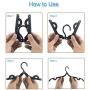 Onerbuy 12pcs Travel Hangers,Foldable Clothes Hangers Portable Folding Hangers Anti-Slip Clothing Hangers Drying Rack (Black, Plastic)