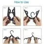 Onerbuy 12pcs Travel Hangers,Foldable Clothes Hangers Portable Folding Hangers Anti-Slip Clothing Hangers Drying Rack (Black, Plastic)