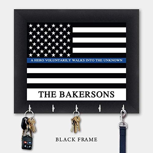 Personalized Key Holder, Police Officer Gift, Key Hanger, Wall Key Rack, Wall Key Holder, Key Holders, Rustic Wood Key Holder 10" x 12"