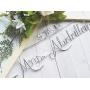 Wedding Hanger With Date and White Flowers Last Name Personalized Hanger Custom Hanger Bridal Hanger Bride Bridal Shower Gift Bridesmaid