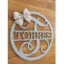 Circular Family Monogram Door Hanging - Personalized Last Name Door Hanger - Wood Circle Door Hanger - Wedding Gift - Housewarming Gift