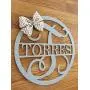 Circular Family Monogram Door Hanging - Personalized Last Name Door Hanger - Wood Circle Door Hanger - Wedding Gift - Housewarming Gift Circular Family Monogram Door Hanging - Personalized Last Name Door Hanger - Wood Circle Door Hanger - Wedding Gift - Housewarming Gift