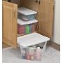 Sterilite 16448012 16 Quart/15 Liter Storage Box, White Lid with Clear Base, 12-Pack