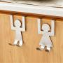 CAIYCAI 2Pcs Stainless Steel Over Door Tableware Hooks Kitchen Cabinet Drawer Clothes Holder Hanger Home Storage