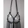 Macrame Plant hanger - Brown or black beads Macrame Plant hanger - Brown or black beads