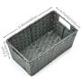 EZOWare Pack of 3 Paper Rope Woven Storage Baskets, Multipurpose Organizer Bins with Handles Perfect for Storing Small Household Item - Gray