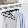 Yaheetech Premium Velvet Flocked Hangers 100 Pack Non Slip Black Clothes Suit Hangers Hook Swivel 360 Ultra Thin