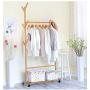 XIAOLONG Coat Rack, Modern Minimalist Coat Rack Simple Coat Rack Storage Living Room Hangers Bamboo Floor Clothes Rack Bedroom Mobile Creative Rack